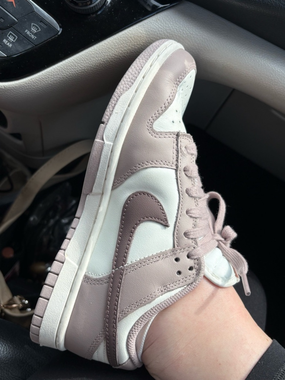 Nike Women's Low-Top Sneakers in Dusty Pink and White - Picture 3 of 7